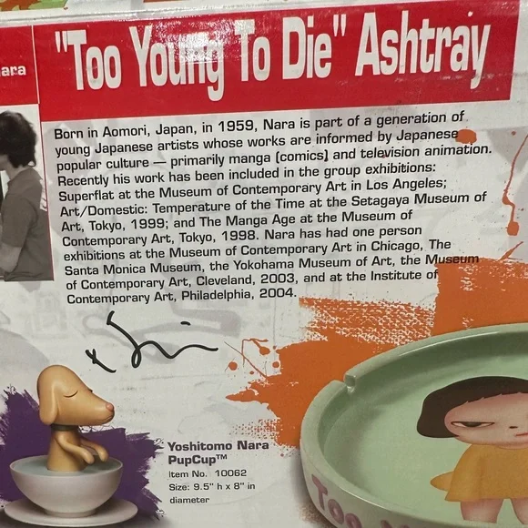 YOSHITOMO NARA “TOO YOUNG TO DIE” ASHTRAY-AUTHENTIC W/ ORIGINAL box - Picture 4 of 5